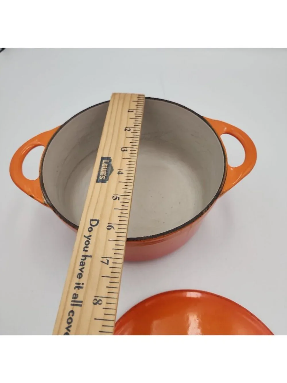 Vintage Cousances Le Creuset Flame Orange Cast Iron 16 Round Dutch Oven 3 Qt